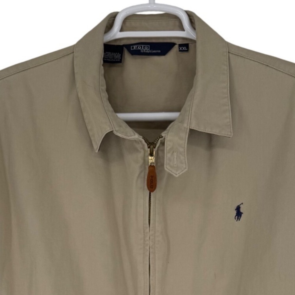 Polo Ralph Lauren Harrington Jacket XXL Tan Beige Cotton Zip Made in USA Mens
